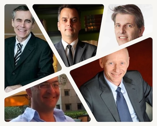 De haut en bas et de gauche à droite, Olivier Brugère, Hadrien Pujol, Denis Sappey, Yves Karcher et Philippe Averseng @ credits linkedin