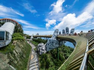 Da Nang, Vietnam -May 28,2024 :Sun World Ba Na Hills is a resort complex combining entertainment with the highest level in Vietnam,traveling on cable lines, watching the primeval forest in succession.
