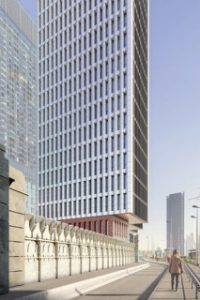 Hampton by Hilton Manchester City Centre - Metrolink Station Road - Credit: SimpsonHaugh Architects