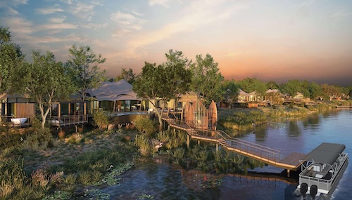 Anantara Kafue River Tented Camp - camp view rendering @ credit Anantara