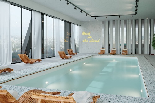 @ credit Illustration piscine, H4 Hotel Wyndham, Paris Pleyel Resort