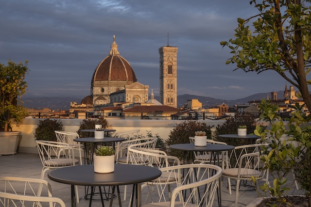 Rooftop Sunset at Tivoli Palazzo Gaddi Firenze Hotel @ credit Minor Hotels