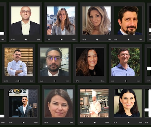 Mercato | De haut en bas et de gauche à droite, • Hervé Blondel, Clara Fattacini, Marija Wölfle, Bertrand Fourtines, Antonin Buron, Salman Shabir, Leila Salhi, Pierre Bureau, Brian Verrijp, Cécile Montagne, Thomas Roux et Anna Magdalena Blondet