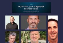 Otto voyages d’affaires, lève des fonds auprès des ténors du secteur et des fondateurs d’Expedia, Egencia, Concur et Orbitz De haut en bas et de gauche à droite, Steve Singh, Michael Gulmann, Hugh Crean, Barney Harford et Erik Blachford @ credits linkedin