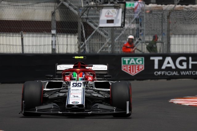 Monte Carlo, Monaco - 25th May , 2019. Antonio Giovinazzi of Alfa Romeo Racing during practice for the F1 Grand Prix of Monaco