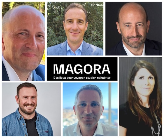 A partir du haut, de gauche à droire : Franck Montano, Alexandre Alenda, James Galland, Antoine Nahman de Benveniste, Aymeric Drujon d'Astros, Johanna Ambil