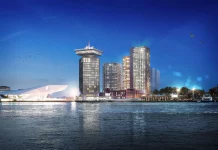 Pays-Bas | Histoire d’un naufrage : Maritim résilie son contrat de location pour le Maritim Hotel Amsterdam, un nouvel opérateur recherché ! rendu extérieur @ credit Maritim Hotel Amsterdam