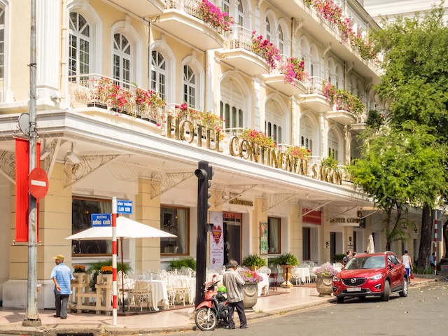 The beautifully renovated French colonial building of Hotel Continental Saigon - Ho Chi Minh City, Vietnam @ credit Depositphotos.com