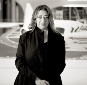 Zaha Hadid (1950 - 2016)in Heydar Aliyev Cultural center in Baku nov 2013