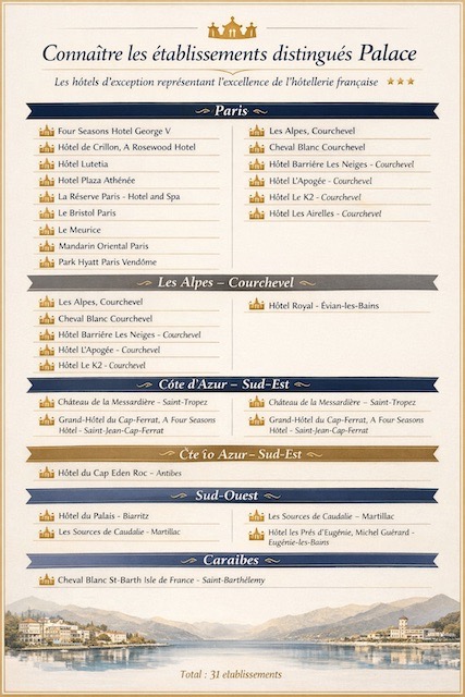 31 établissements labellisés Palace