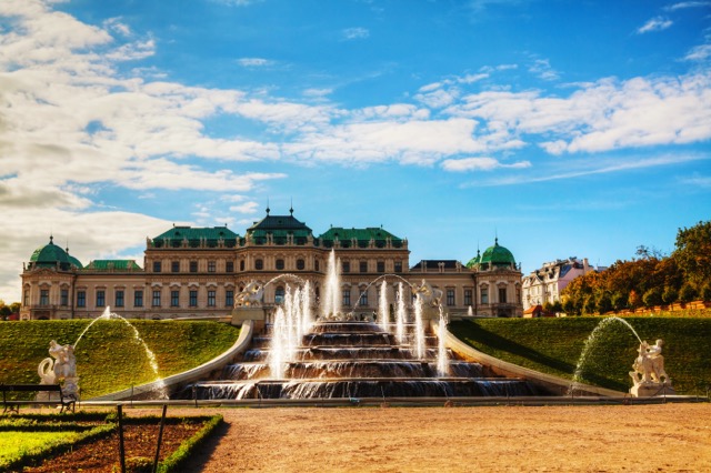 Belvedere palace in Vienna, Austria on a sunny day