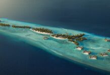 🇲🇻 Maldives | Nobu Hospitality lance un hôtel, un restaurant et des résidences privées aux Maldives Drone rendering of Nobu Hotel, Residences, and Restaurant Maldives