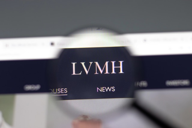New York, USA - 15 February 2021: LVMH website in browser with company logo, Illustrative Editorial