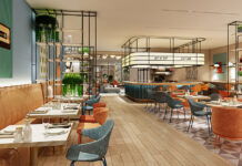 Ouverture 2029, Inde | IHG renforce son maillage en Inde du Sud avec la signature d’un Holiday Inn Express à Madurai Design Rendering of Holiday Inn Express Generation 5 EXPRESS Café & Bar