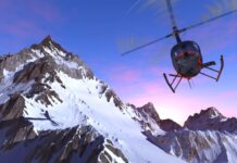 Mobilité | hoper, la première plateforme de réservation d’hélicoptères, arrive en France pour desservir les stations de ski Civilian helicopter over the mountains.